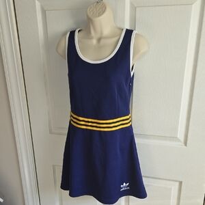 Adidas Navy and Yellow Striped Dress